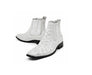 Men'S Short Boots Men'S Genuine White Full Quill Ostrich Dress Boot Ankle Dress Style For Man