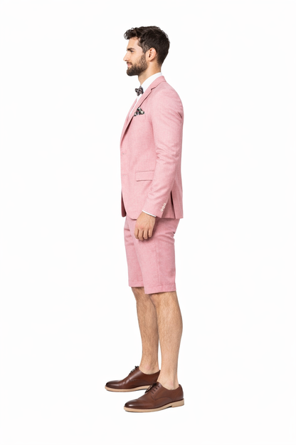 Mens Short Pants Suit Set Mens Suit For Men  Pink