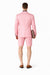 Mens Short Pants Suit Set Mens Two Button  Suit For Men Pink