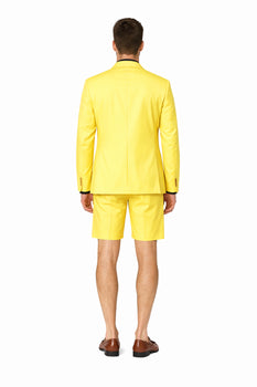 Mens Short Pants Suit Set Mens Yellow Suit For Men Two Button