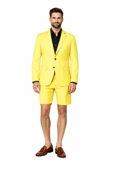 Mens Short Pants Suit Set Mens Yellow Suit For Men Two Button