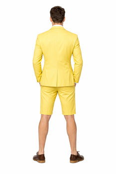 Mens Short Pants Suit Set Mens Yellow  Suit For Men