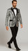 Silver Sequin Tuxedo Jacket for Men with Black Satin Lapel