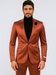 Mens Single Breasted Sateen Shiny Fabric Metallic Fabric - Sharskin Suit