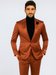 Mens Single Breasted Sateen Shiny Fabric Metallic Fabric - Sharskin Suit