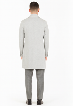 Mens Six Button Peak Lapel Suit Grey