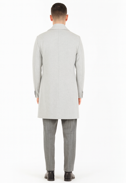 Mens Six Button Peak Lapel Suit Grey