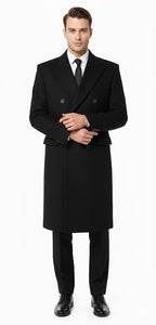 Men'S Six Buttons Black Fully Lined Men'S Overcoat Long Coat Winter Men'S Topcoat Sale