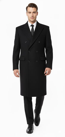 Men'S Six Buttons Black Fully Lined Men'S Overcoat Long Coat Winter Men'S Topcoat Sale