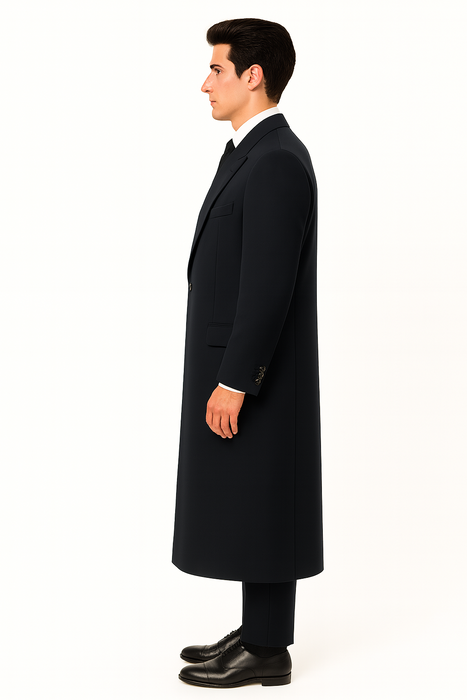 Men'S Six Buttons Black Fully Lined Men'S Overcoat Long Coats Winter Men'S Topcoat Sale