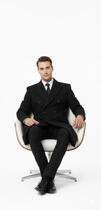 Men'S Six Buttons Black Fully Lined Men'S Overcoat Long Coat Winter Men'S Topcoat Sale