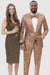 Mens Slim-Fit Burgundy Paisley Tuxedo with Gold Trim by EJ Samuel