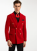 Mens Slim Fit Double Breasted With Brass Buttons - Red Sportcoat
