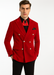 Mens Slim Fit Double Breasted With Brass Buttons - Red Sportcoat