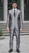 Men'S Slim Fit Grey Charcoal Shiny Sharkskin Suit