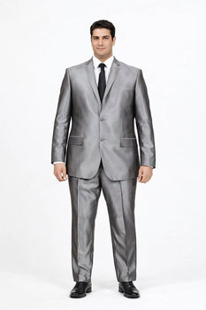 Men'S Slim Fit Grey Charcoal Shiny Sharkskin Suit - Image 6
