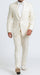 Men's Slim Fit One Button Satin Trim Peak Lapel Prom & Wedding Tuxedo In Ivory