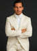 Men's Slim Fit One Button Satin Trim Peak Lapel Prom & Wedding Tuxedo In Ivory