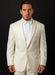 Men's Slim Fit One Button Satin Trim Peak Lapel Prom & Wedding Tuxedo In Ivory