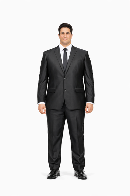 Men's Slim Fit Shiny Black Sharkskin Suit - Image 6