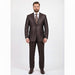 Men's Slim Fit Suit - Fitted Suit - Skinny Suit Men's Shiny Brown Two Button Two Piece Suit On Sale Men's Sharkskin Suit