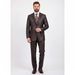 Men's Slim Fit Suit - Fitted Suit - Skinny Suit Men's Shiny Brown Two Button Two Piece Suit On Sale Men's Sharkskin Suit
