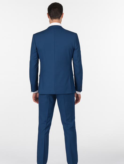 Men'S Slim Fit Suits Three Piece Cobalt ~ Indigo ~ Bright Blue ~ Teal ~ Slate Blue Vested Suit