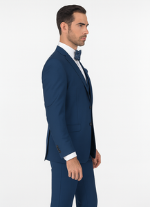 Men'S Slim Fit Suits Three Piece Cobalt ~ Indigo ~ Bright Blue ~ Teal ~ Slate Blue Vested Suit - Image 3