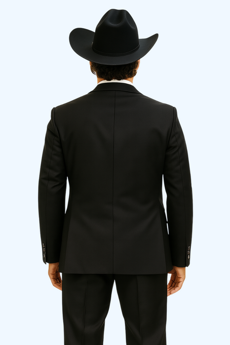 Men's Slim Fit Trimmed Two Tone Blazer/affordable suits online sale/Tuxedo - Black