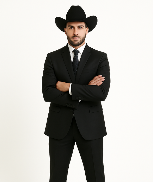 Men's Slim Fit Trimmed Two Tone Blazer/affordable suits online sale/Tuxedo - Black