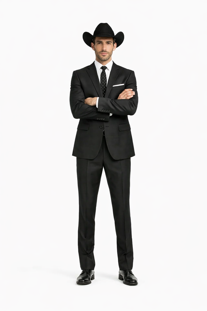 Men's Slim Fit Trimmed Two Tone Blazer/affordable suits online sale/Tuxedo - Black