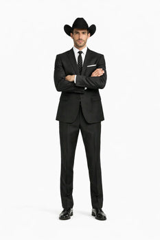 Men's Slim Fit Trimmed Two Tone Blazer/affordable suits online sale/Tuxedo - Black