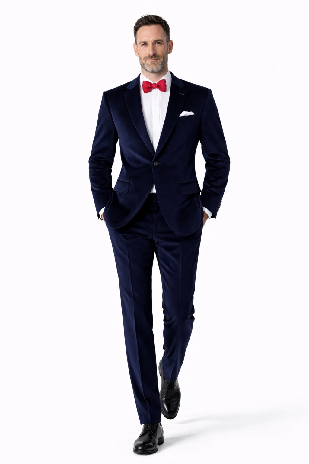 Slim Fit Dark Navy Velvet Suit
