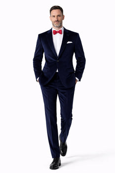 Slim Fit Dark Navy Velvet Suit