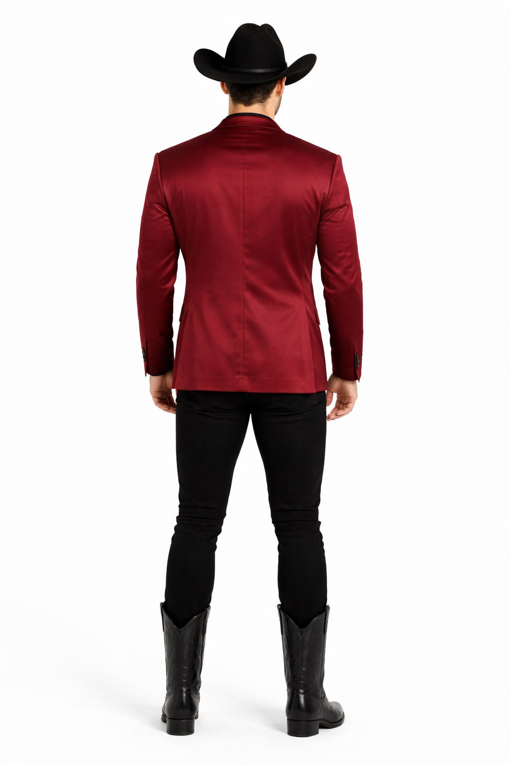 Men's Slim Fit Western Blazer Sport Coats Burgundy Sacos Vaqueros Para Hombre