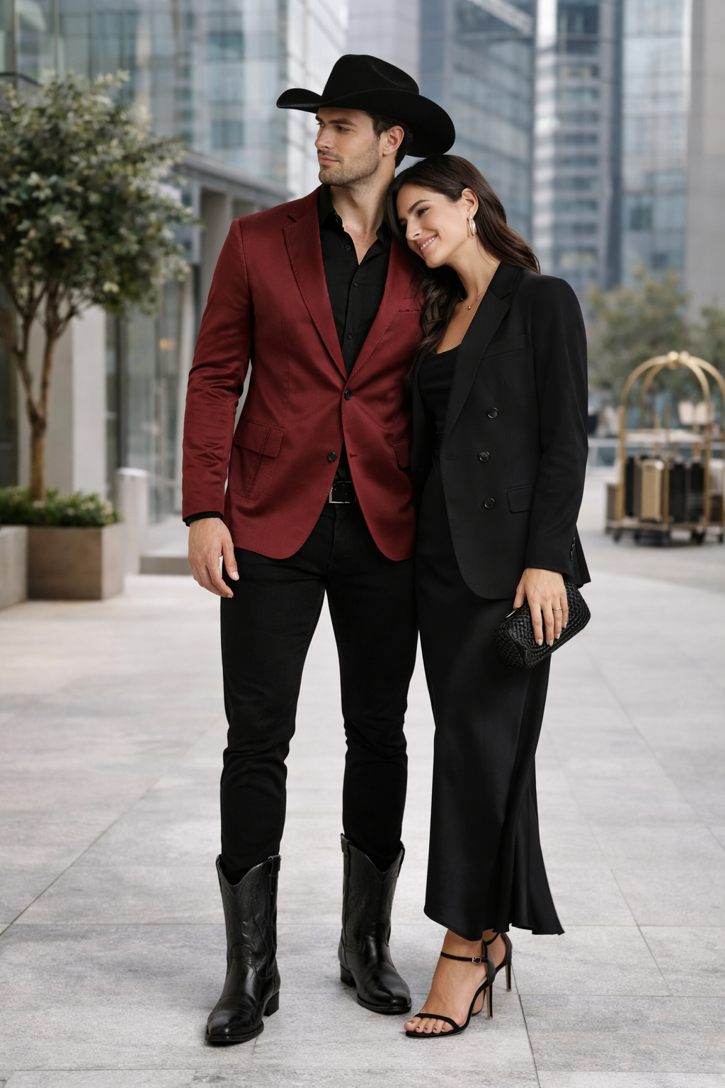 Men's Slim Fit Western Blazer Sport Coats Burgundy Sacos Vaqueros Para Hombre
