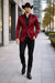 Men's Slim Fit Western Blazer Sport Coats Burgundy Sacos Vaqueros Para Hombre