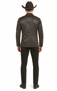Men's Slim Fit Western Blazer Sport Coats Charcoal Sacos Vaqueros Para Hombre