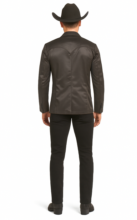 Men's Slim Fit Western Blazer Sport Coats Charcoal Sacos Vaqueros Para Hombre