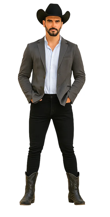 Men's Slim Fit Western Blazer Sport Coats Charcoal Sacos Vaqueros Para Hombre