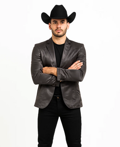 Men's Slim Fit Western Blazer Sport Coats Charcoal Sacos Vaqueros Para Hombre