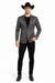 Men's Slim Fit Western Blazer Sport Coats Charcoal Sacos Vaqueros Para Hombre
