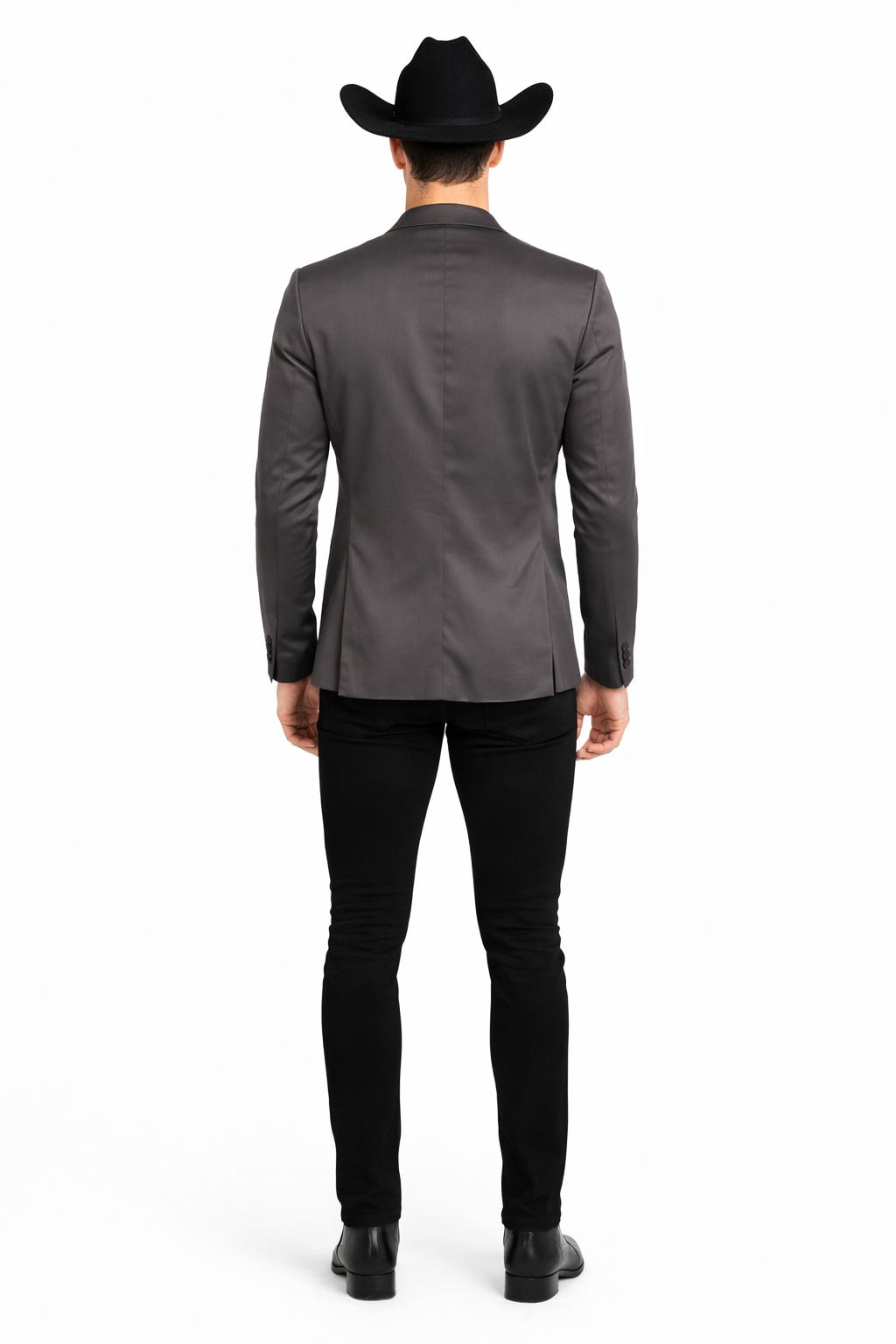 Men's Slim Fit Western Blazer Sport Coats Charcoal Sacos Vaqueros Para Hombre