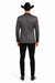 Men's Slim Fit Western Blazer Sport Coats Charcoal Sacos Vaqueros Para Hombre