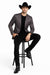 Men's Slim Fit Western Blazer Sport Coats Charcoal Sacos Vaqueros Para Hombre
