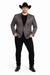 Men's Slim Fit Western Blazer Sport Coats Charcoal Sacos Vaqueros Para Hombre