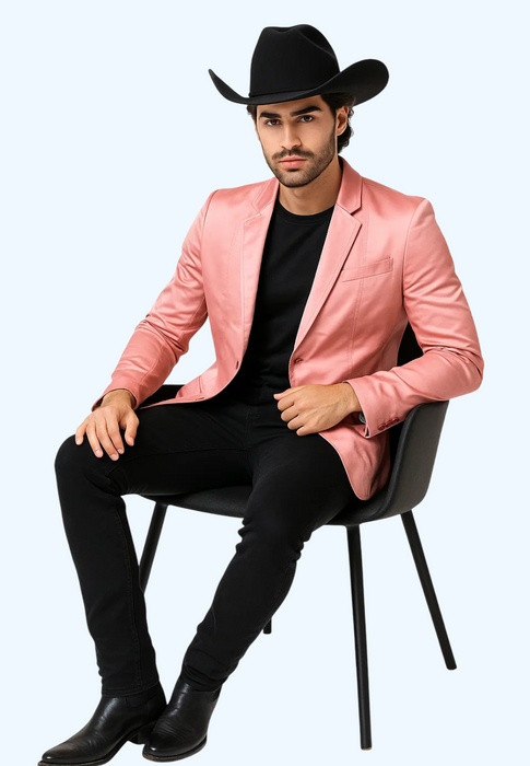 Men's Slim Fit Western Blazer Sport Coats Mauve Sacos Vaqueros Para Hombre