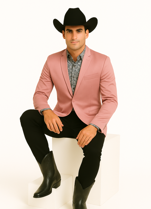 Men's Slim Fit Western Blazer Sport Coats Mauve Sacos Vaqueros Para Hombre