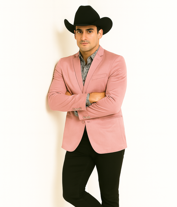 Men's Slim Fit Western Blazer Sport Coats Mauve Sacos Vaqueros Para Hombre
