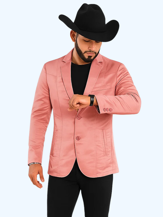 Men's Slim Fit Western Blazer Sport Coats Mauve Sacos Vaqueros Para Hombre